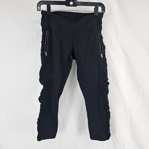 Lululemon Athletica Women's Run In The Sun Crop Leggings Deep Coal Size 6